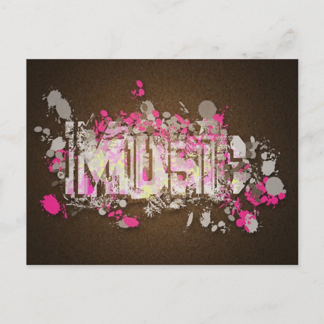 Carte Postale Symbole de style graffiti magenta brun (Devant)