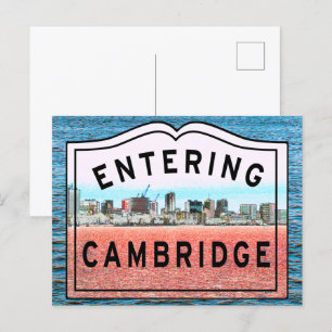 Carte Postale Symbole d'entrée du Massachusetts de Cambridge