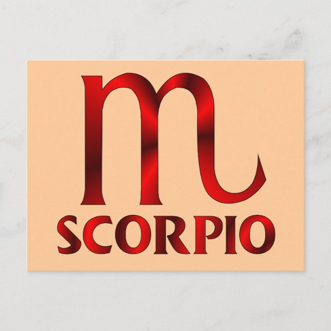 Carte Postale Symbole d'horoscope rouge Scorpio (Devant)