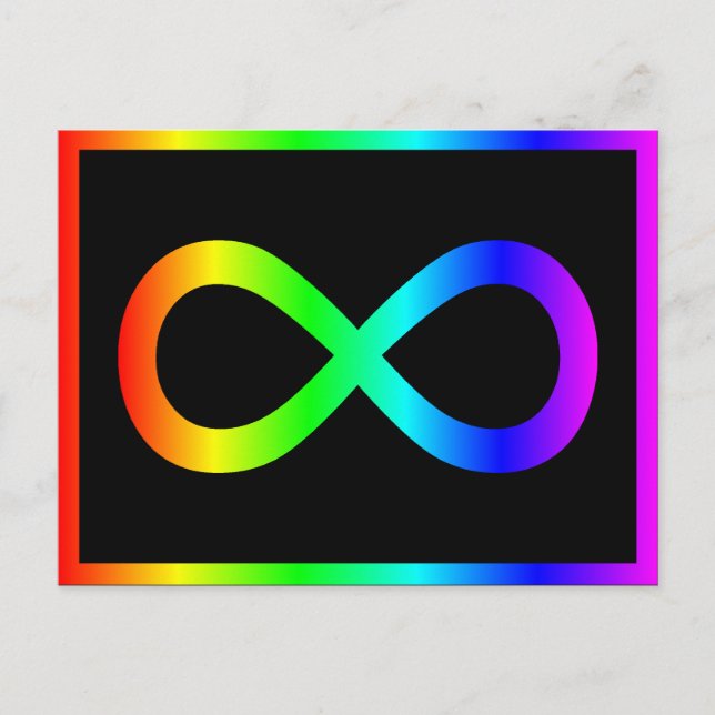 Carte Postale Symbole d'infini arc-en-ciel (Devant)
