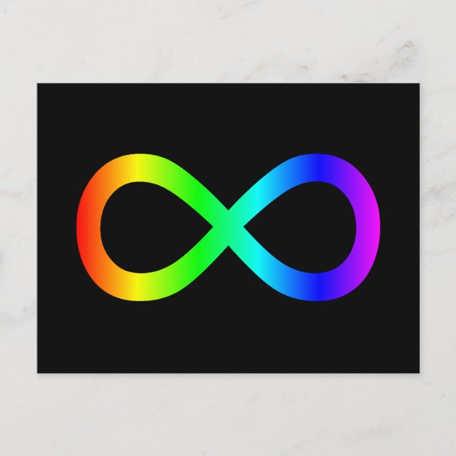 Carte Postale Symbole d'infini arc-en-ciel (Devant)