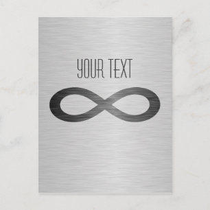 Carte Postale Symbole d'infini sur la texture métallique de Faux