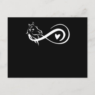 Carte Postale Symbole d'infinité Cheval Coeur équitation Courses