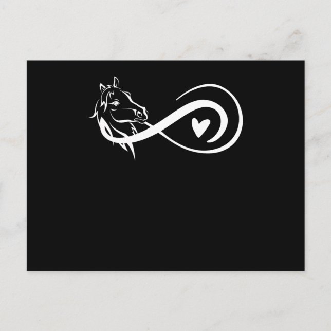 Carte Postale Symbole d'infinité Cheval Coeur équitation Courses (Devant)
