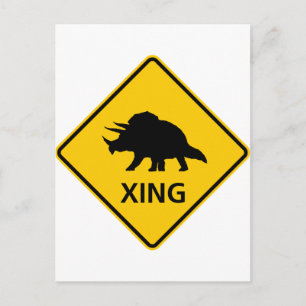 Carte Postale SYMBOLE DIRIGEANT TRAVERS LA ROUTE DINosaur
