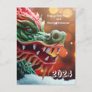 Carte Postale symbole dragon chinois 2024