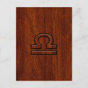 Carte Postale Symbole du Zodiac de Libra sur l'impression style 