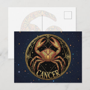 Carte Postale Symbole du zodiaque Cancer Crabe