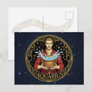 Carte Postale Symbole du zodiaque Verseau Porteur d'eau pour lui