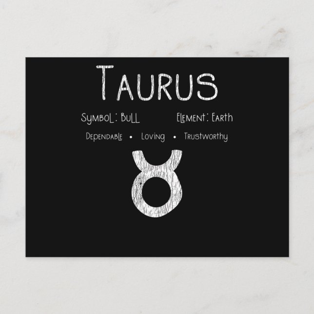 Carte Postale Symbole étoile Astrologie Horoscope Taurus Cadeau  (Devant)