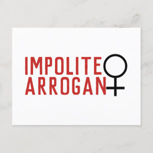 Carte Postale Symbole féminin imppolite Arrogant Femme 2 ligne