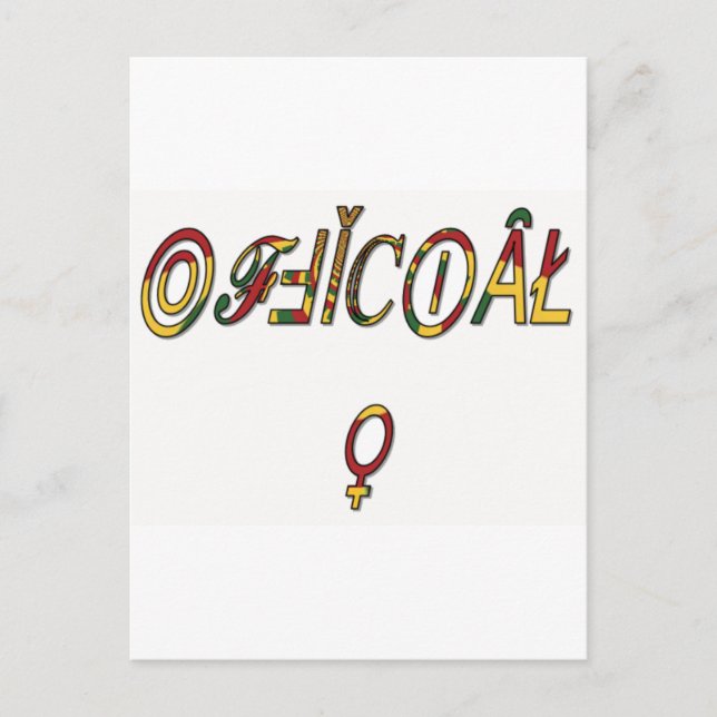 Carte Postale Symbole féminin inversé "OFFICIAL" Imprimer (Devant)