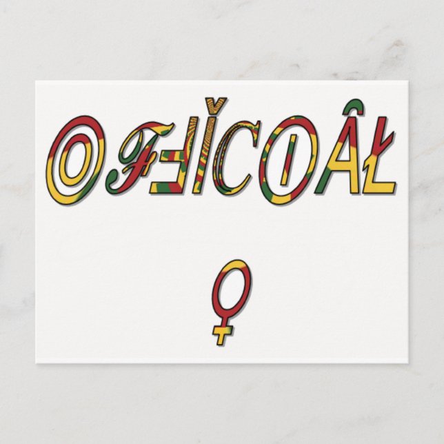 Carte Postale Symbole féminin inversé "OFFICIAL" Imprimer (Devant)