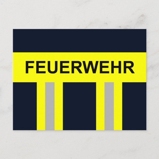 Carte Postale Symbole Feuerwehr Blau uniforme (Devant)