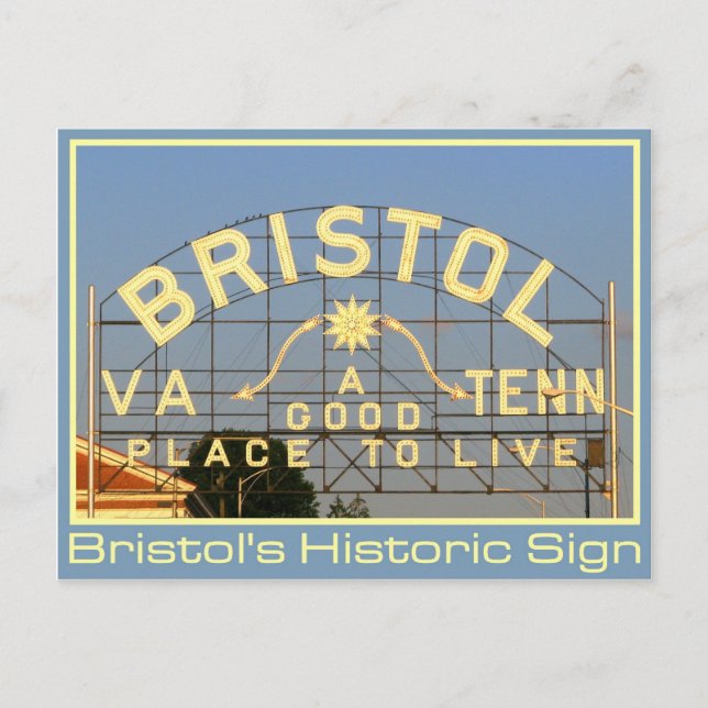 Carte Postale Symbole historique de Bristol, VA et TN (Devant)