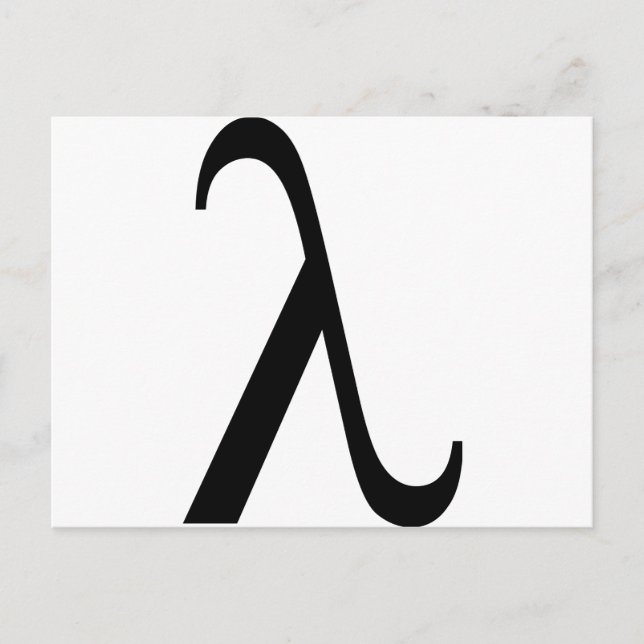 Carte Postale Symbole lambda (Devant)