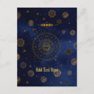 Carte Postale Symbole magique de Protection Mandala Pagan Witch