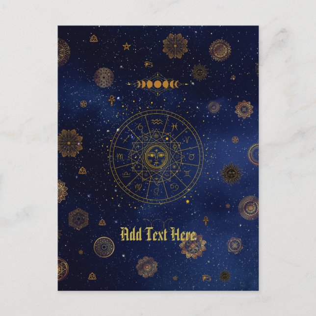 Carte Postale Symbole magique de Protection Mandala Pagan Witch (Devant)
