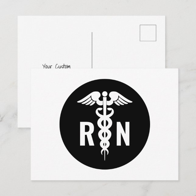 Carte Postale Symbole Médicale de l'infirmière autorisée de la R (Devant / Derrière)