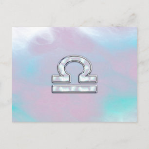Carte Postale Symbole moderne Libra Zodiac Mère de style Pearl