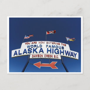 Carte Postale Symbole mondial de la célèbre route de l'Alaska