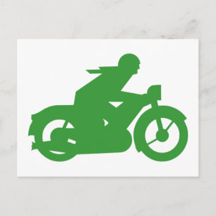 Carte Postale Symbole moto vert
