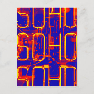 Carte Postale Symbole Neon Soho illuminé à Londres