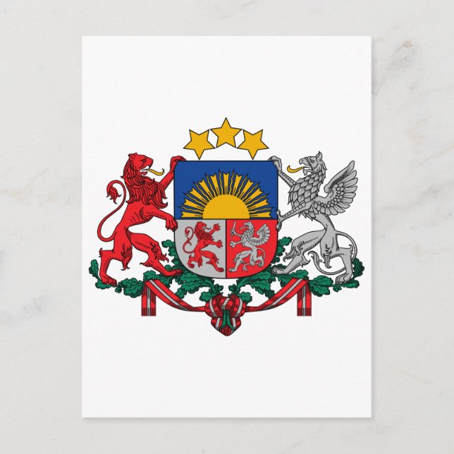 Carte Postale SYMBOLE OFFICIEL D'ARBRES HÉLAÏQUE Lettonie (Devant)
