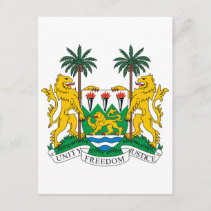 Carte Postale Symbole officiel de la Sierra Leone sur les armoir