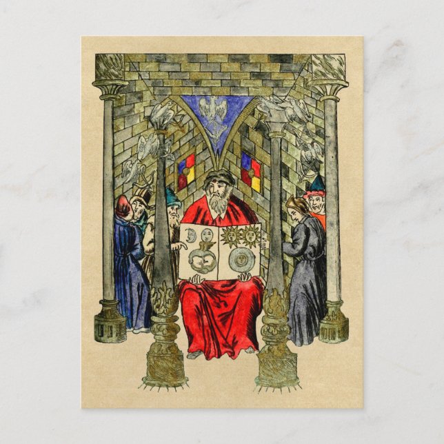 Carte Postale Symbole Ouroboros dans le livre de l'alchimie (Devant)