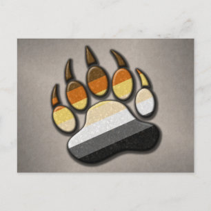 Carte Postale Symbole Paw coloré de l'indicateur Gay Bear Pride
