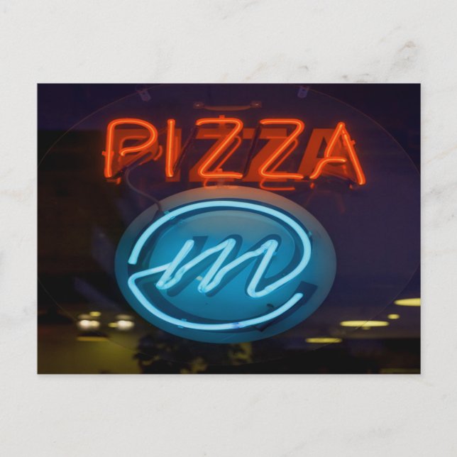Carte Postale SYMBOLE Pizza Neon (Devant)
