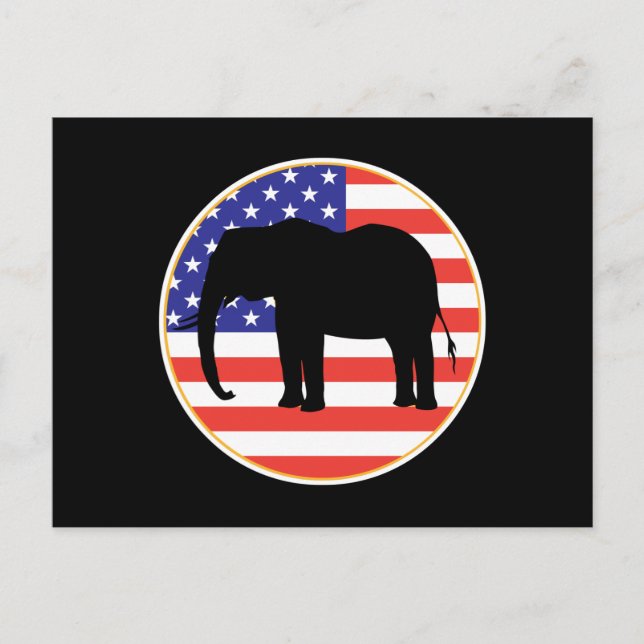 Carte Postale symbole républicain design d'éléphant (Devant)