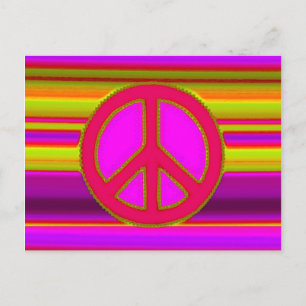 CARTE POSTALE SYMBOLE ROSE DIFFÉRENT & PAIX