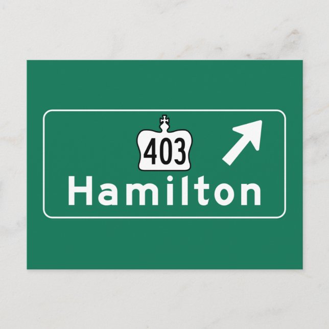Carte Postale Symbole routier de Hamilton, Canada (Devant)