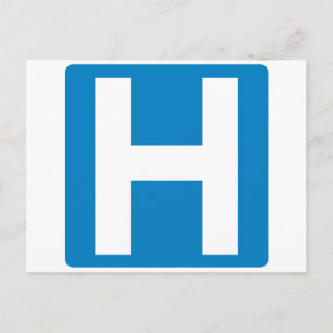 Carte Postale Symbole routier de la zone hospitalière