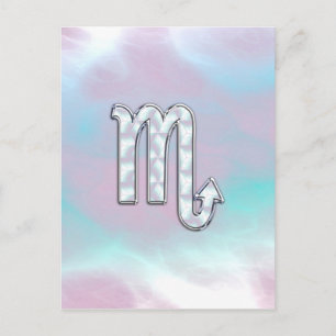 Carte Postale Symbole Scorpio Zodiac en style perle