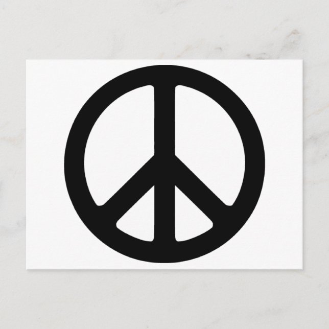 Carte Postale Symbole Super de paix noir classique (Devant)