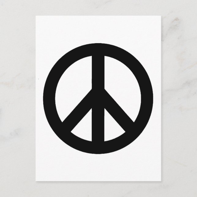 CARTE POSTALE SYMBOLE SYMBOLE DE LA PAIX BLANC NOIR (Devant)