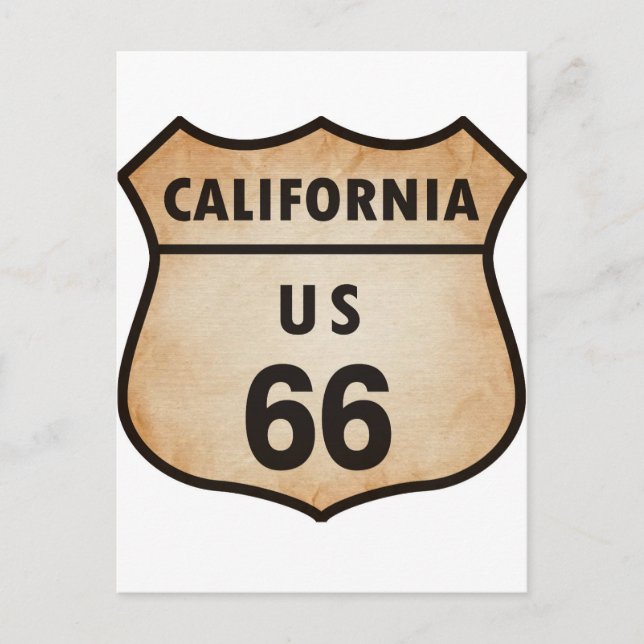 Carte Postale Symbole U.S. ROUTE 66 (Devant)