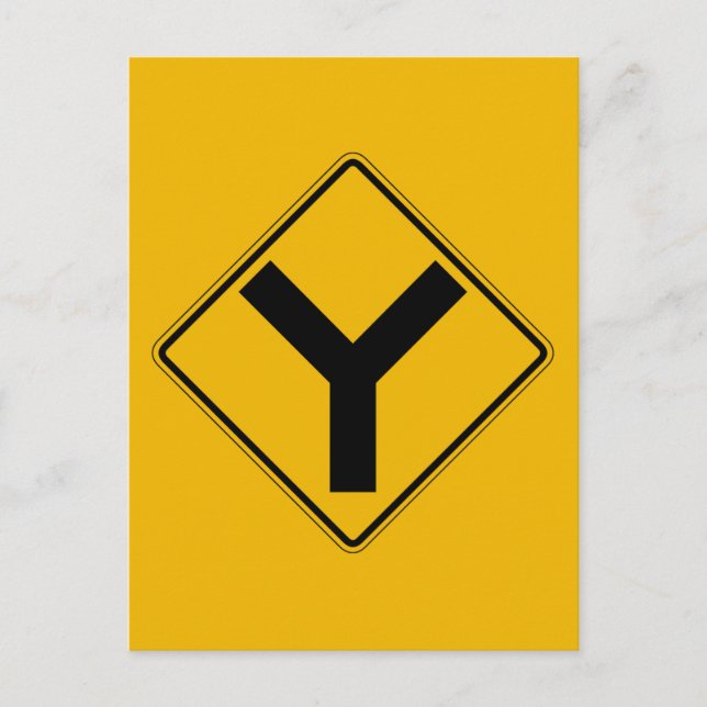 Carte Postale Symbole Y, Signal d'avertissement de trafic, États (Devant)