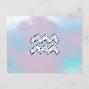 Carte Postale Symbole Zodiaque Aquarius sur la Mère du Décor Pea