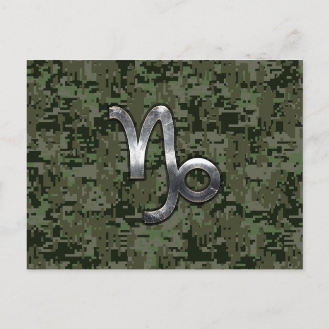 Carte Postale SYMBOLE Zodiaque Capricorne Camouflage boisé (Devant)