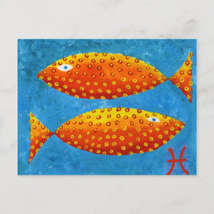 Carte Postale Symbole Zodiaque des Poissons Horoscope