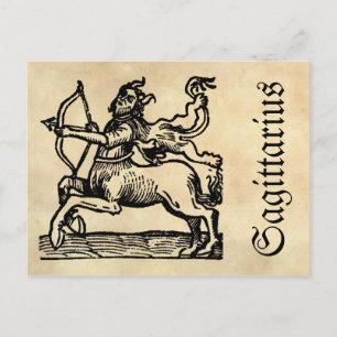 Carte Postale Symbole zodiaque médiéval de la Renaissance Sagitt