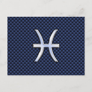 Carte Postale Symbole zodiaque Pisces sur l'impression en fibre 