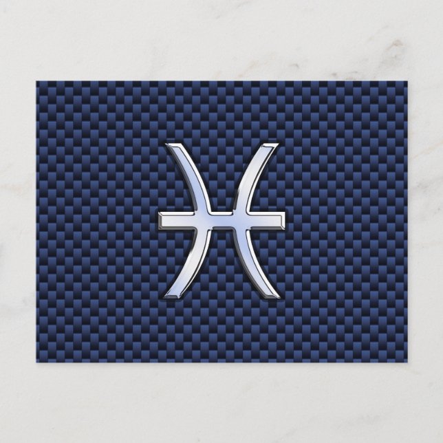 Carte Postale Symbole zodiaque Pisces sur l'impression en fibre  (Devant)