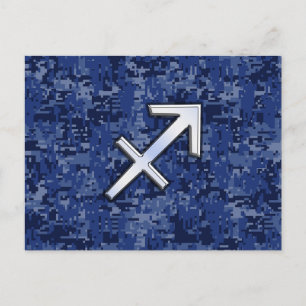 Carte Postale Symbole zodiaque Sagittarius MarineCamouflage numé