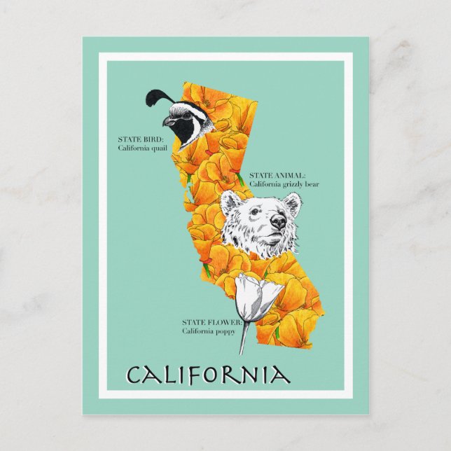 Carte Postale Symboles californiens (Devant)