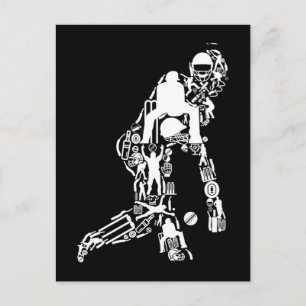 Carte Postale Symboles de cricket sportif Joueur de cricket